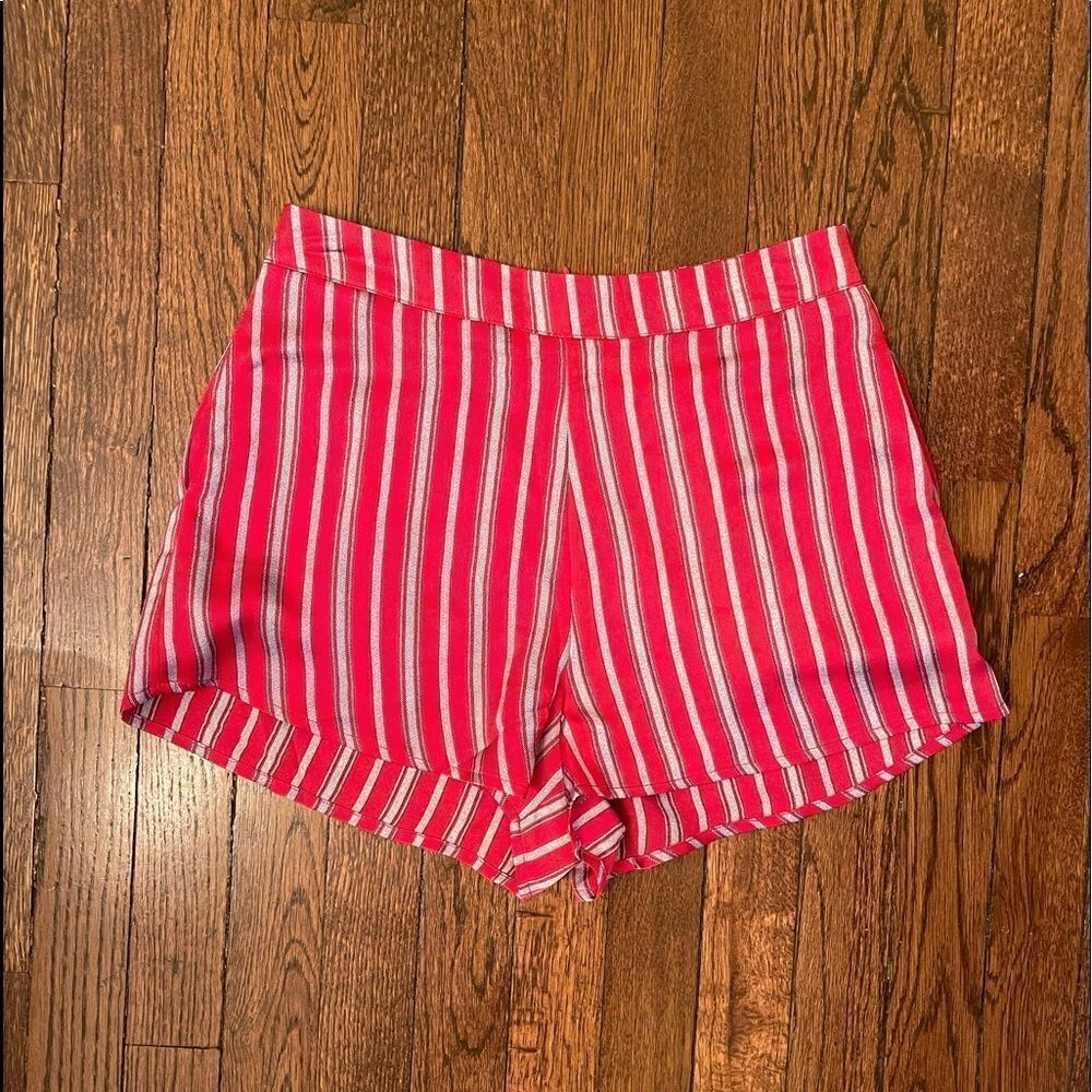 Honey Belle S Silky Lined Striped Red Hot Shorts